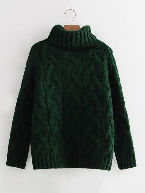 Jersey De Punto De Ochos Con Cuello Alto
