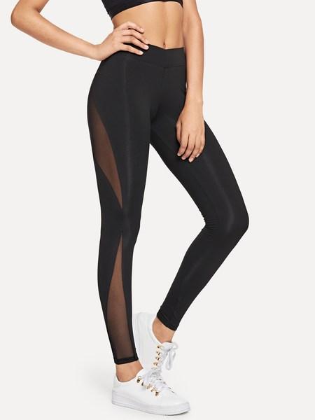 Leggings Mit Netzstoff