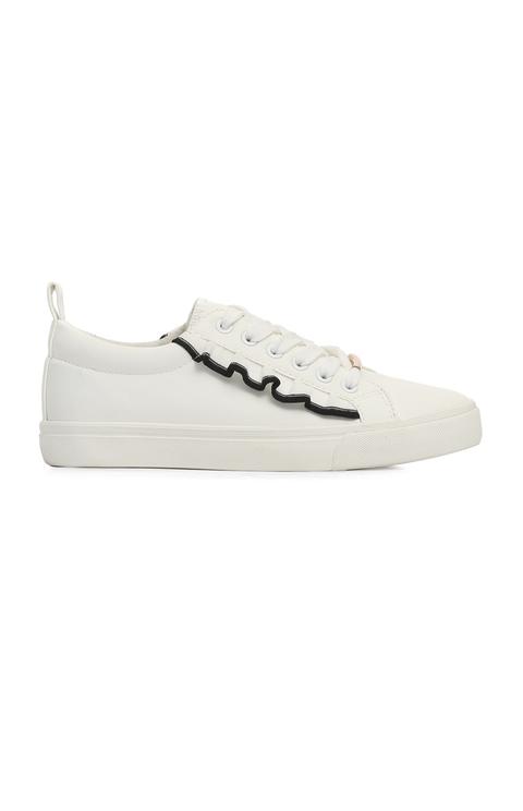 Deportivas Blancas Con Volantes