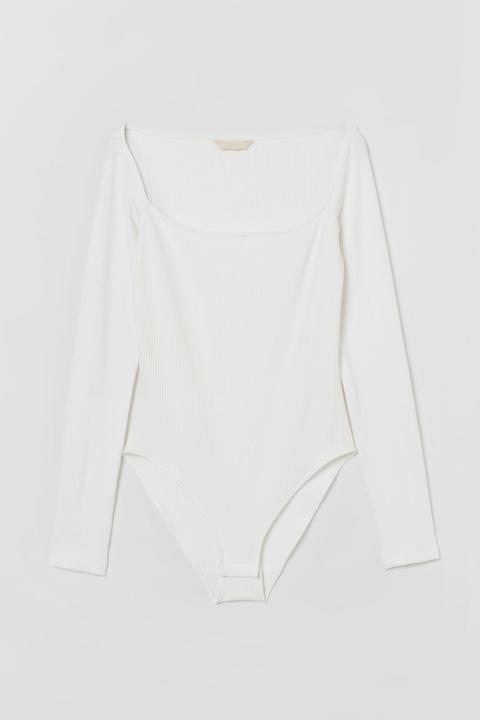 H & M - Body A Costine - Bianco