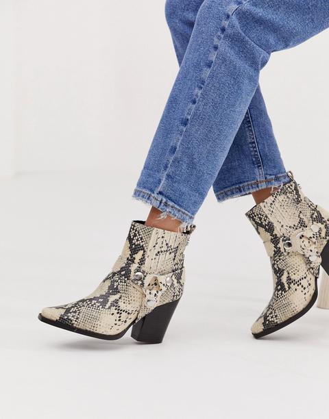 Steve Madden Uno Snake Western Heeled Boot-multi