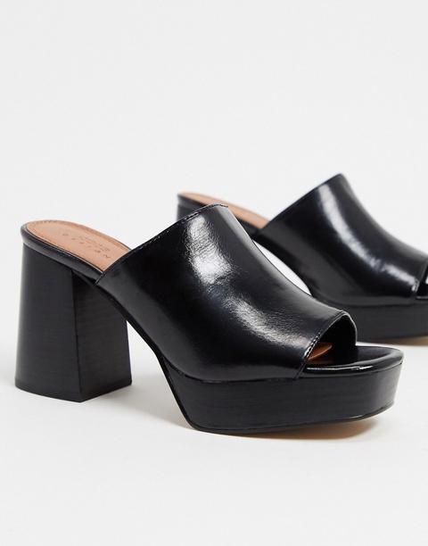 Asos Design Hypnotise Chunky Platform Mules In Black