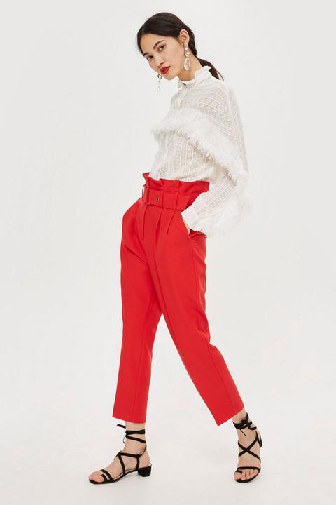Belted Tapered Trousers