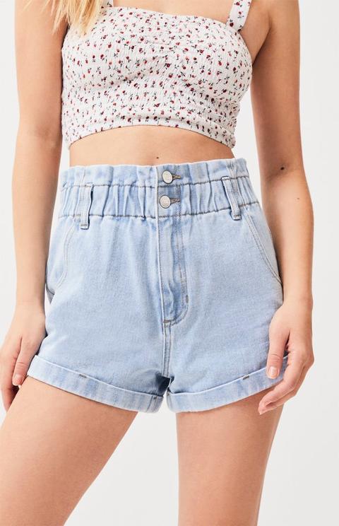 Pacsun Cherry Paperbag Waist Denim Mom 