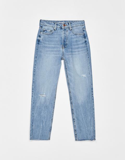 Jeans Straight Cropped High Waist