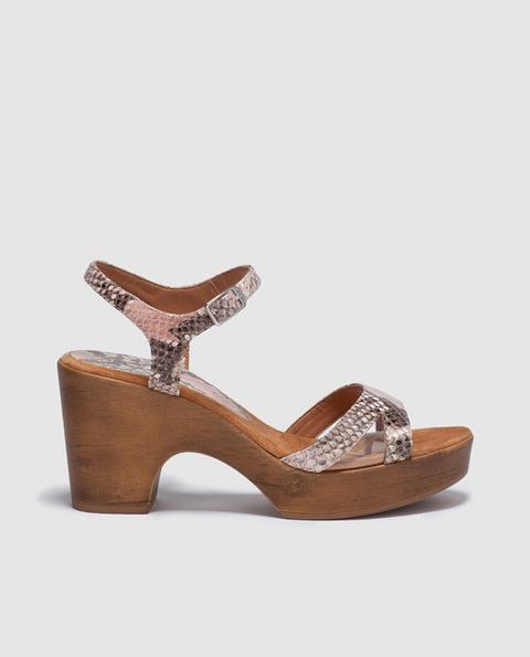 Unisa - Sandalias De Tacón De Mujer De Piel Con Print Serpiente de El Corte  Ingles en 21 Buttons