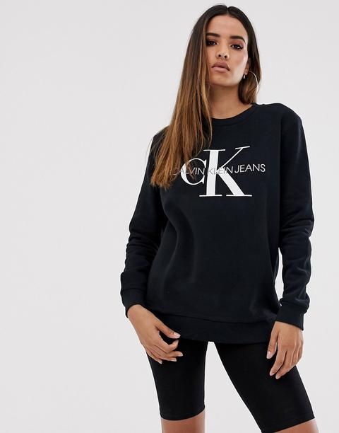 Calvin Klein Jeans - Felpa Con Logo - Nero