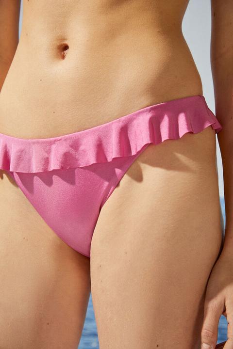 Braga Bikini Clásica Rosa Volantes