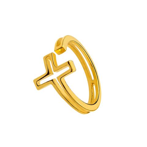 Anillo Cruz Hueca Oro