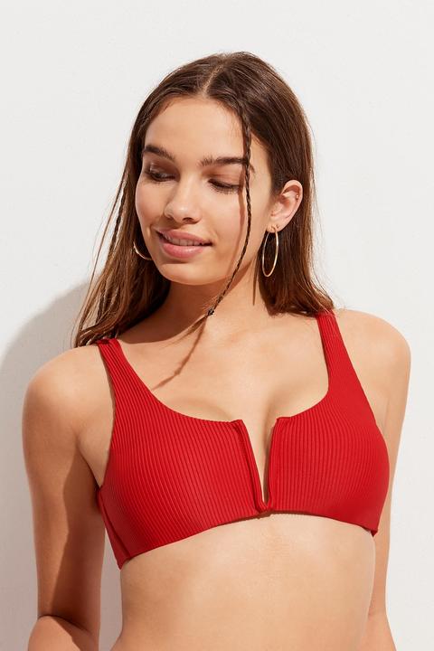 Bikini Top Escote V Canalé