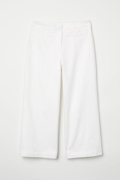 H & M - Pantaloni In Twill Cropped - Bianco