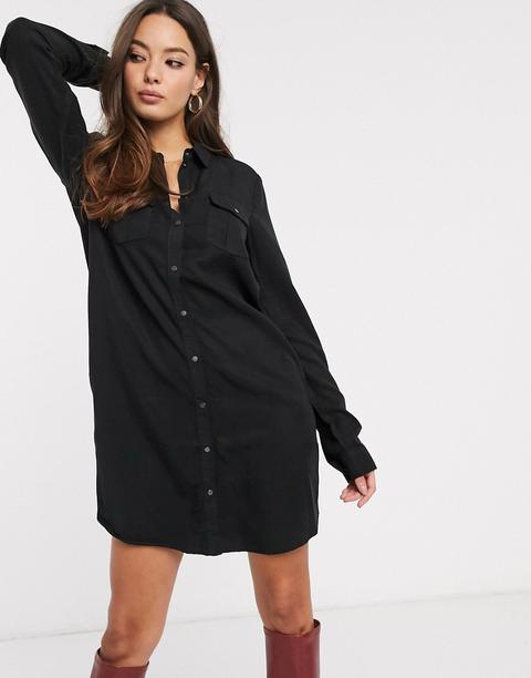 Vestido Camisero Negro De Vero Moda