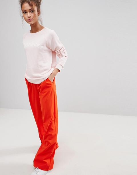 Asos Design - Pantaloni Con Fondo Ampio E Pieghe - Arancione