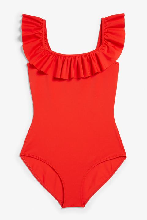 Ruffle Swimsuit - Red from Monki on 21 Buttons