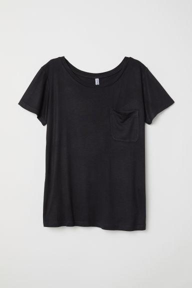 H & M - T-shirt Con Taschino - Nero