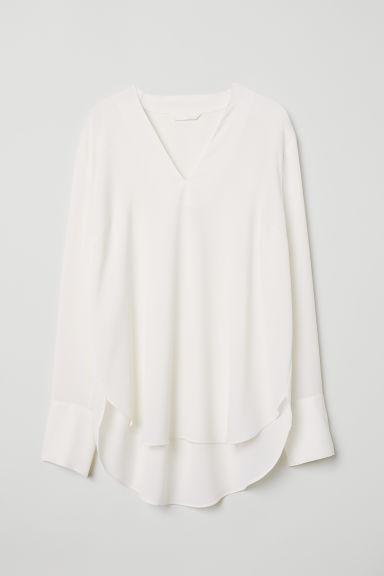 H & M - Camicetta Con Scollo A V - Bianco