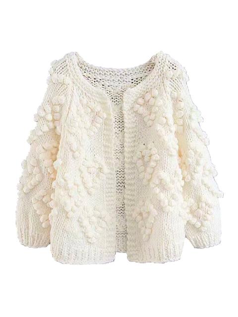 chunky pom pom cardigan