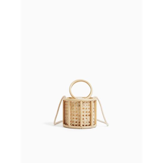 handbag with bamboo handle zara