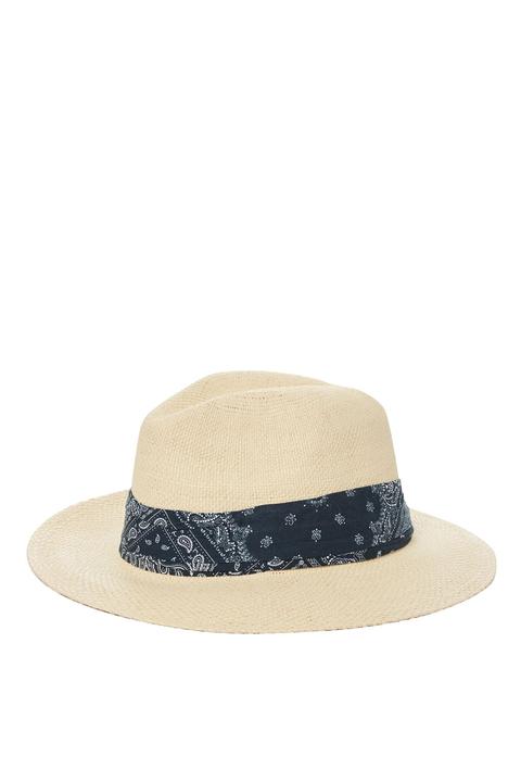 Straw Bandanna Fedora Hat