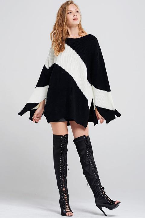 Izabel Color Block Oversized Pullover