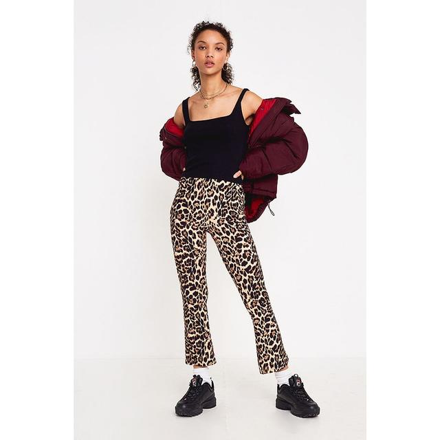 urban outfitters leopard trousers