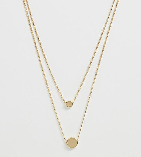 Pack De 2 Collares De Disco Doble En Tono Dorado De Asos Design Curve