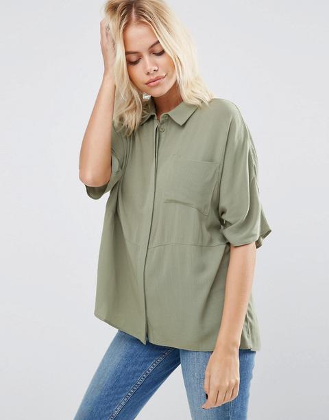 Blusa De Corte Recto En Tejido De Efecto Arrugado De Asos from ASOS on ...