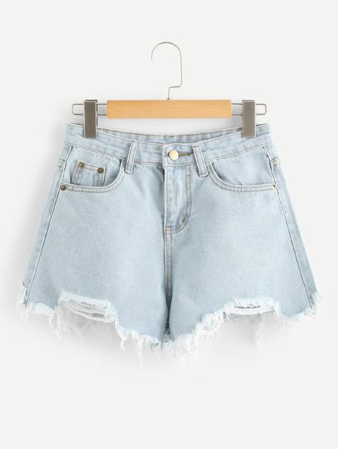 Shorts In Denim Con Orlo Grezzo