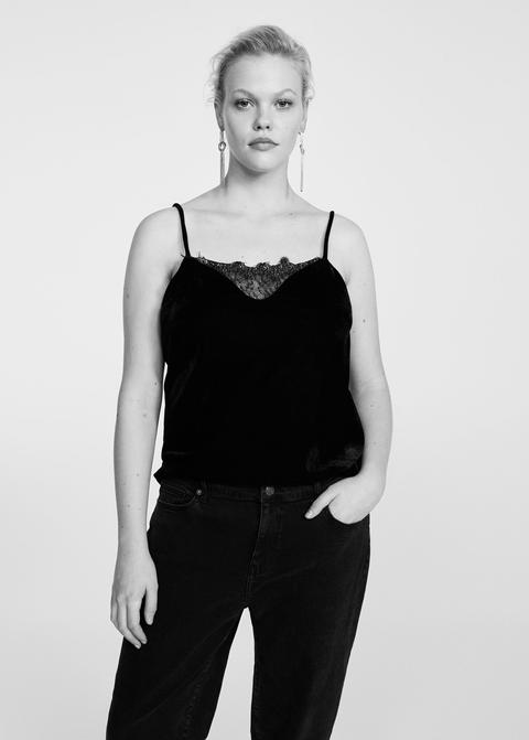 Top Velluto Pizzo