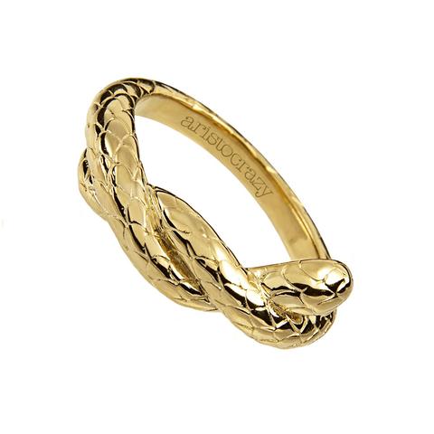 Sortija Mini Serpiente En Plata/oro Amarillo. Colección Savage