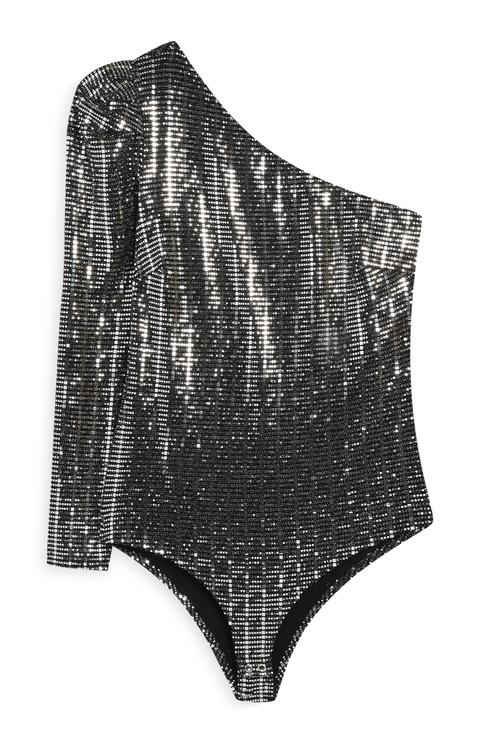 Body Con Paillettes Argentate