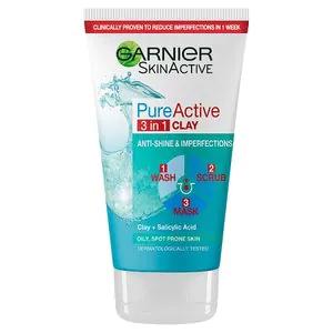 Pure Active 3in1 Clay Mask Scrub Wash Oily Skin 150ml