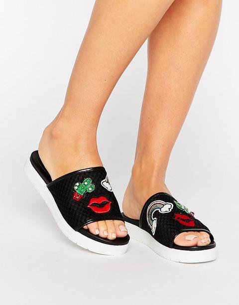 Asos - Funzie - Ciabatte Slider Con Applicazioni - Nero