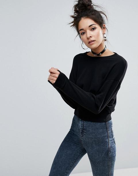 Asos - Felpa Corta Oversize - Nero