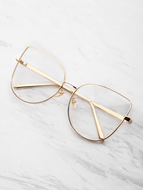 Flat Lens Cat Eye Glasses