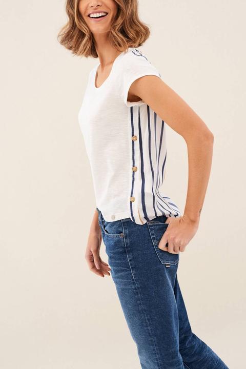 Outlet Camiseta De Rayas En La Espalda