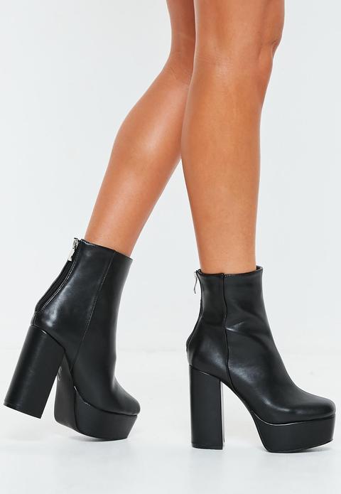 Black Chunky Platform Boots from 
