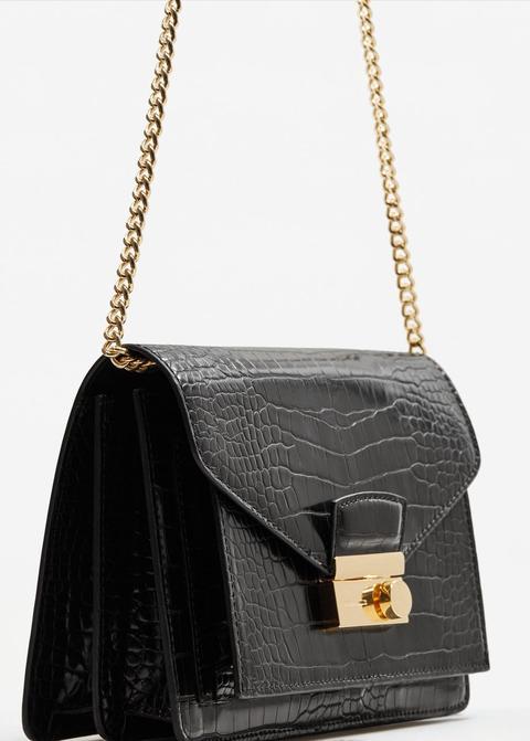 Borsa A Tracolla Effetto Coccodrillo