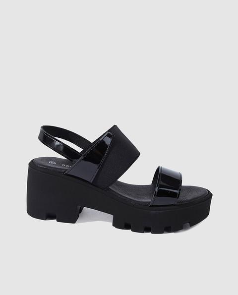 Green Coast - Sandalias De Tacón De Mujer De Color Negro Con Doble Tira