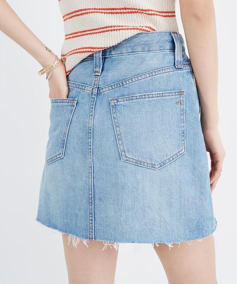 Rigid Denim A-line Mini Skirt In Lovell 