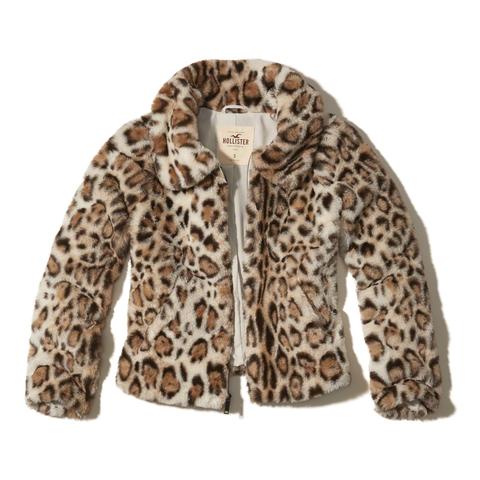 hollister faux fur coat