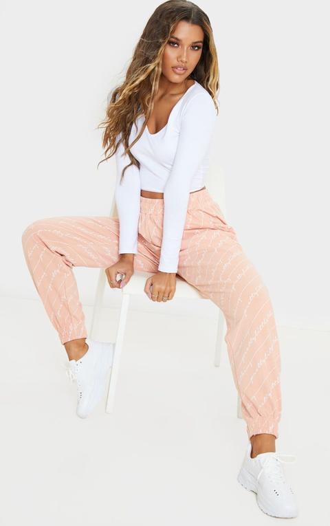 Prettylittlething Pink Printed Jogger