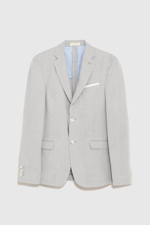 Blazer Strutturato In Ramiè Grigio