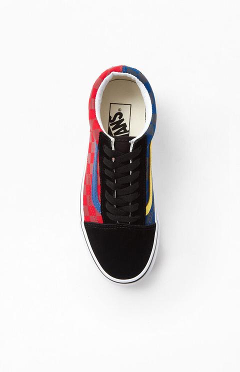 vans red & blue otw rally old skool shoes