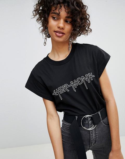 Cheap Monday - T-shirt Nera Con Logo - Nero