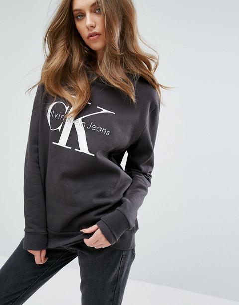 Calvin Klein Jeans - Felpa Con Logo - Nero