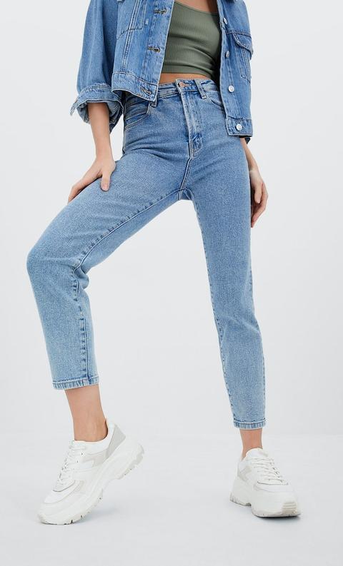 Stradivarius Jean Mom Slim Denim 40