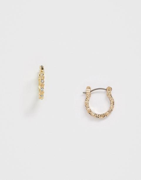 Pieces Diamante Mini Hoop Earrings-silver