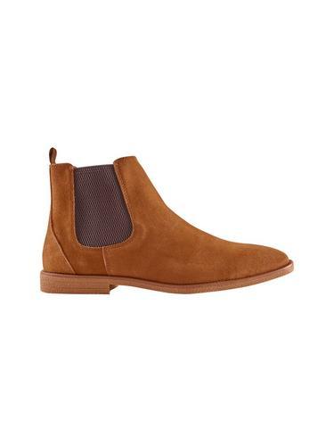Mens Tan Real Suede Chelsea Boots, Tan 