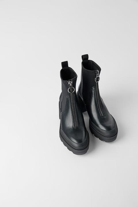 zara ankle boots with zip